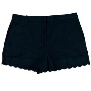 J.Crew Black Cotton Scalloped Shorts